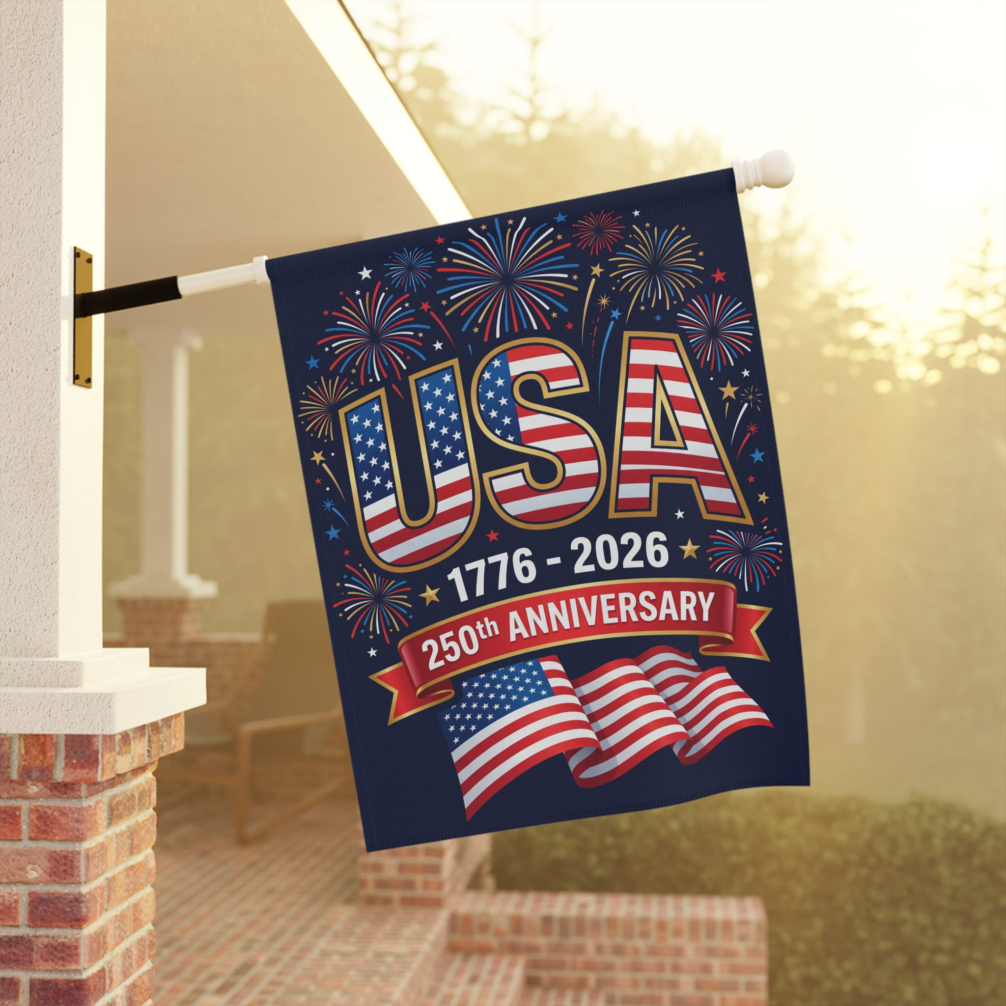 250 Years America Garden Flag – 1776 2026 Patriotic Independence Day Decor - lifestyle view